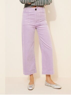 Corduroy Crop Wide Colette Pants in lilac